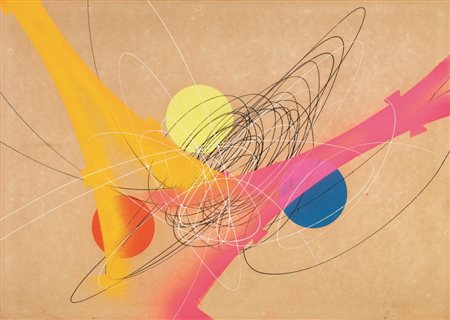 Roberto Crippa (Milano 1921 - Bresso 1972) SPIRALI tecnica mista su faesite,...