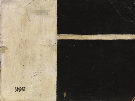 Attanasio Soldati (Parma 1896 - 1953) COMPOSIZIONE olio su cartoncino, cm...