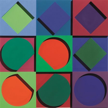 Victor Vasarely (Pecs 1908 - Parigi 1997) BERYL POSITIVE acrilico su rilievo...