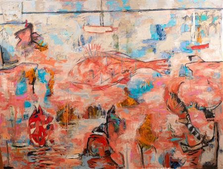 Chris Davis (Sydney 1972) NOTES FROM THE OCEAN olio su tela, cm 260x305...