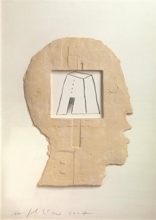 Mimmo Paladino (Paduli 1948) SENZA TITOLO terracotta e carboncino su...