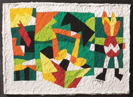 Ugo Nespolo (Mosso Santa Maria 1941) ACCORDO E DISACCORDO soft painting, cm...