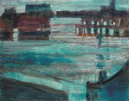 Giovanni Frangi (Milano 1959) NOTTURNO (PORTO MARGHERA) olio su tela, cm...