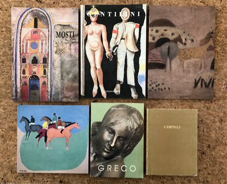 ARTE FIGURATIVA (GENTILINI, CESETTI, CAMPIGLI, MUSIC, GRECO, MOSTI) - Lotto unico di 6 cataloghi