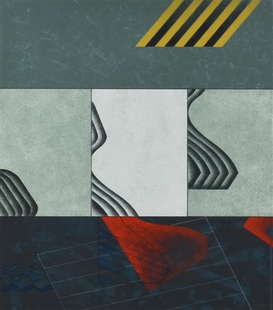 Paolo Aggio SENZA TITOLO tecnica mista su tela, cm 52x45 firma e data sul...