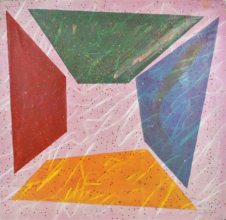 Andrea Chiarantini SUPERIMETRO olio su tela, cm 85x85 sul retro: firma,...