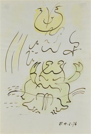 Eugenio Tomiolo SENZA TITOLO tecnica mista su carta, cm 48x33 sigla e data...