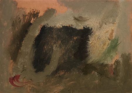 Eugenio Tomiolo PAESAGGIO RITMICO olio su carta applicata su cartone, cm...