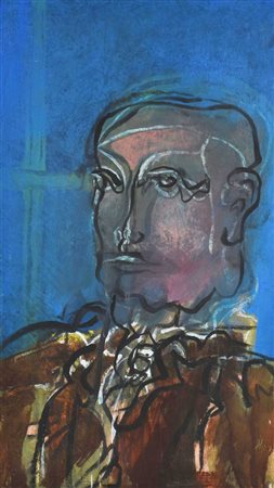 Giovanni Checchi TESTA olio su tela, cm 70x40 sul retro: firma e data...