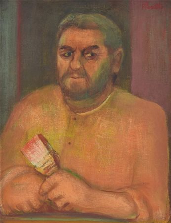 Remo Pasetto RITRATTO DI EUGENIO TOMIOLO olio su tela, cm 77x57 firma sul...