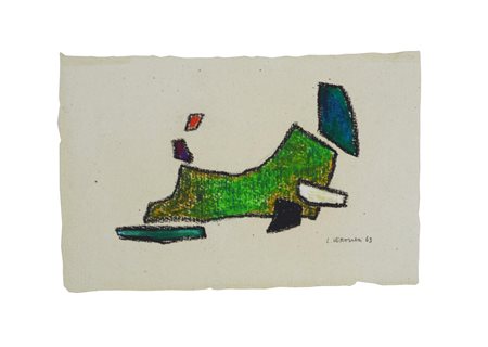 Luigi Veronesi SENZA TITOLO pastelli e matita su carta, cm 13x20 firmato e...