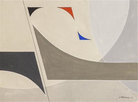 Luigi Veronesi SENZA TITOLO olio su cartone telato, cm 29x39,5 firmato e...