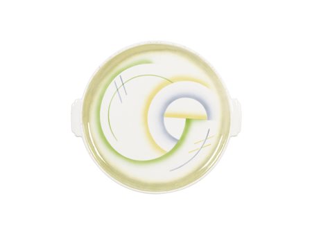 TORTEN PLATTE terraglia decorazione a spruzzo (spritzdekor), cm 34x30,5 sul...