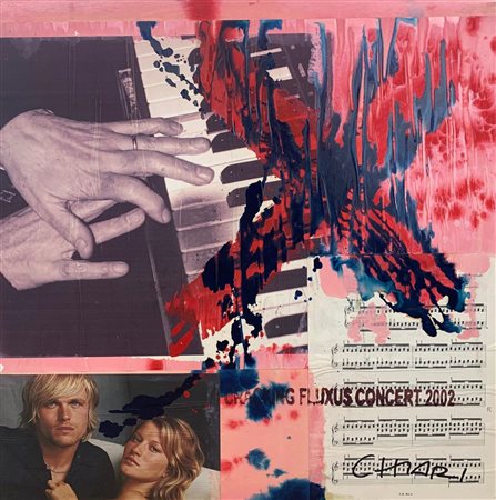 Giuseppe Chiari CRACKING FLUXUS CONCERT 2002 tecnica mista e collage su...