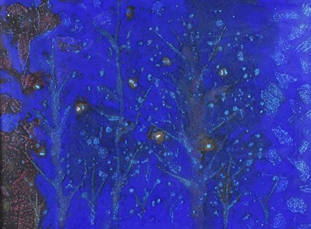 Giorgio Cigna BOSCO tecnica mista su tavola, cm 45x60 sul retro: firma,...