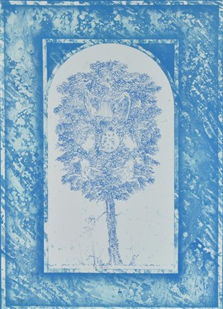 Fernando De Filippi SENZA TITOLO (BLU) litografia su carta, cm 68x47,5; es....