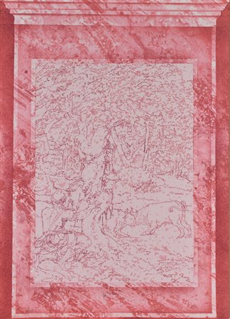 Fernando De Filippi SENZA TITOLO (ROSSO) litografia su carta, cm 68x47,5; es....