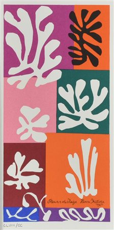 Henri Matisse FIORI DI NEVE litografia su carta (d'apres), cm 43x33,5; es....
