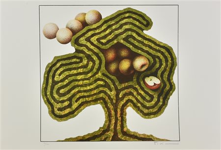 Vanni Viviani L'ALBEROBIRINTO litografia su carta, cm 50x70; es. 21/100 firma