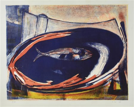 Otello Cirri SENZA TITOLO litografia su carta, cm 60x70; es. 3/25 firma e...