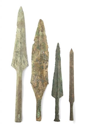 QUATTRO PUNTE DI LANCIA IN BRONZO, MAO<br>Cina, dinastia Zhou