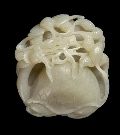 GRUPPO IN GIADA BIANCA<br>Cina, dinasti Qing, XIX secolo