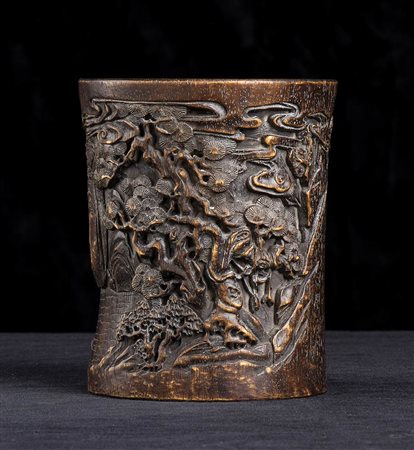 PORTAPENNELLI IN BAMBÙ, BITONG<br>Cina, dinastia Qing, XIX secolo