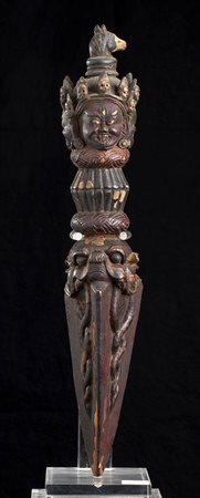 PHURBA IN LEGNO<br>Tibet, XIX secolo