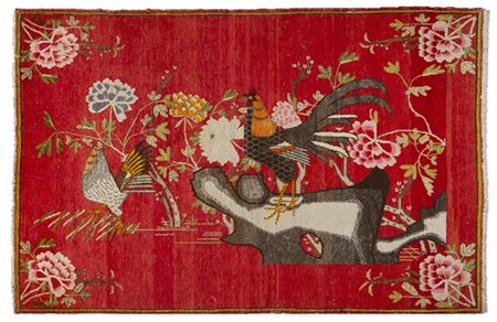 Tappeto Samarkanda, Turkestan Orientale, inizio secolo XX.
Decoro pittorico con