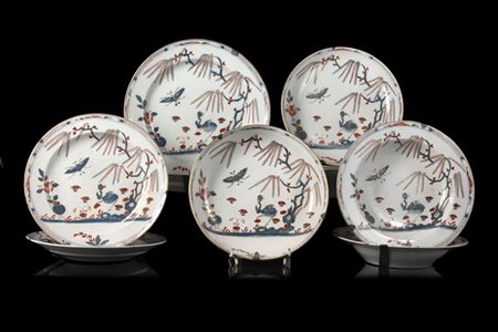 Manifattura di Felice Clerici e Pasquale Rubati, Milano, 1760/80. Gruppo di ott