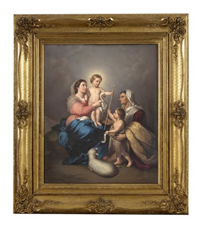 Manifattura KPM, Berlino, secolo XIX "Madonna con Bambino, San Giovannino e San