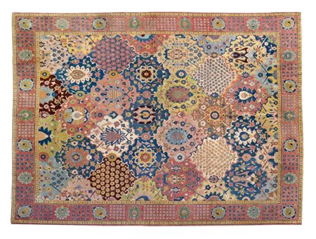 Tappeto Lahore, India, secolo XX.
Decoro a giardino d’ispirazione seicentesca c