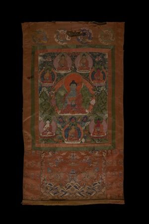 Thangka su tela raffigurante gli Otto Buddha della medicina (difetti)
Tibet, se