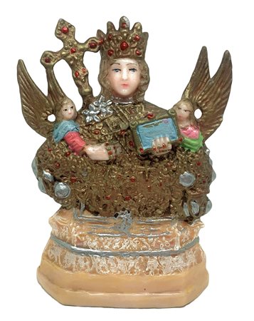 Statuetta in cera raffigurante Sant’Agata, XX secolo. Cm 20x13.