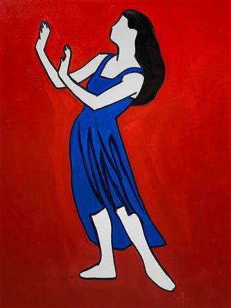 Tecnica mista raffigurante Ballerina, Lodola Marco (Dorno 1955). Cm 80X60....