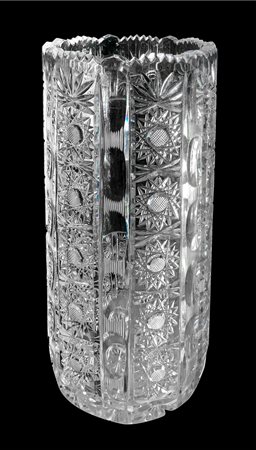 Vaso in cristallo di Boemia, XX secolo. H cm 30.