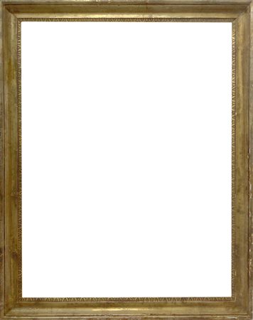 Cornice in legno a mezza canna dorata a foglia, nello stile del XIX secolo....