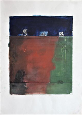 Ignoto SENZA TITOLO tecnica mista su carta cm 70x50 firma carta in discrete...