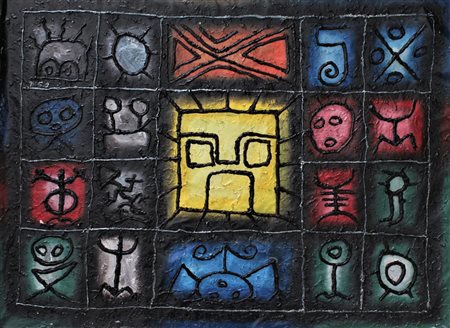 Anonimo SENZA TITOLO tecnica mista su cartone, cm 76x102 non firmato