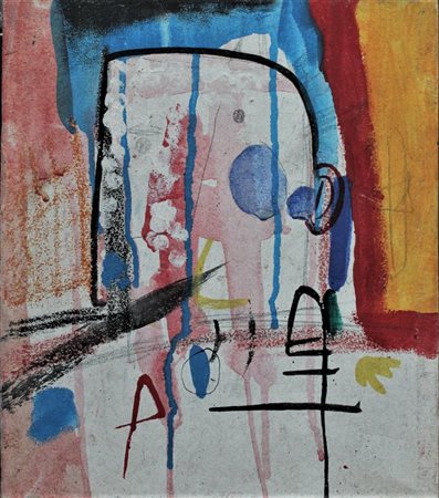 Ignoto SENZA TITOLO tecnica mista su tela, cm 30x26 firma