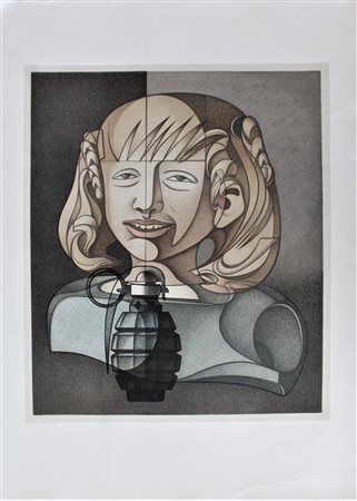 Floriano Bodini SENZA TITOLO serigrafia su carta, cm 70x50; es. P.D.S. firma