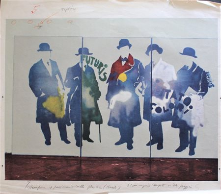 Mario Schifano SENZA TITOLO litografia su carta, cm 69x78; prova di tiratura...