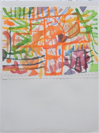 Mimmo Paladino SENZA TITOLO tecnica mista su carta, cm 49x38 firma e data...