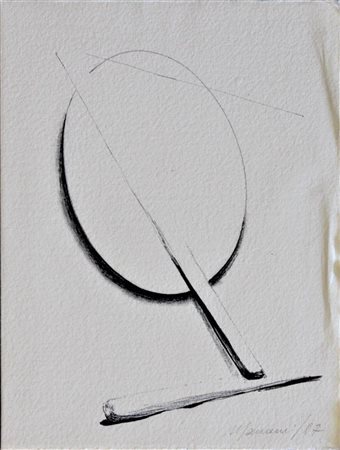 Umberto Mariani SENZA TITOLO tecnica mista su carta, cm 21,5x16,5 firma...