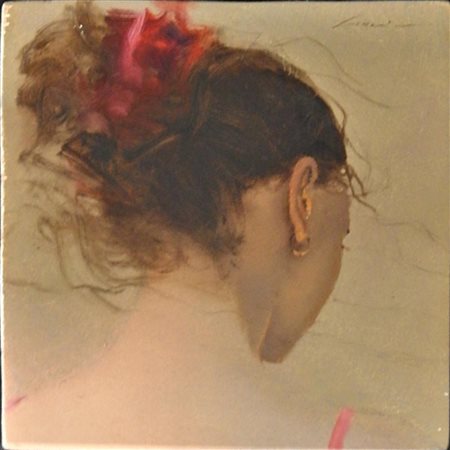 Renzo Crociara SENZA TITOLO olio su tavola, cm 28x28 firma L'opera e'...