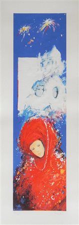 Giuliano Trombini SENZA TITOLO serigrafia su carta, cm 70,5x25; es.141/150 firma