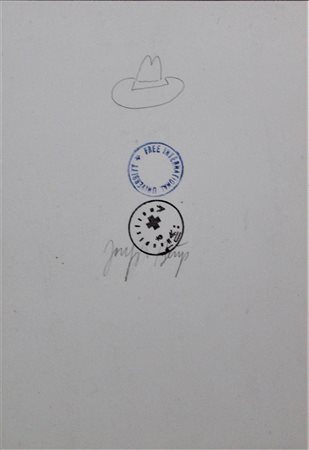 Joseph Beuys SENZA TITOLO disegno a matita, cm 30x21 firma e timbro