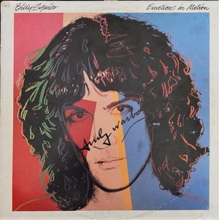 Andy Warhol BILLY SQUIER copertina vinile autografata, cm 31,5x31,5 firma