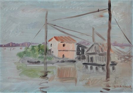 Ignoto SENZA TITOLO olio su tela, cm 48x68 firma