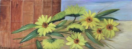 Prisco SENZA TITOLO olio su pannello, cm 43x105 firma